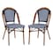 Flash Furniture Navy/White PE Rattan Stacking Paris Chair, 2PK 2-SDA-AD642001-NVYWH-NAT-GG - alternate 4